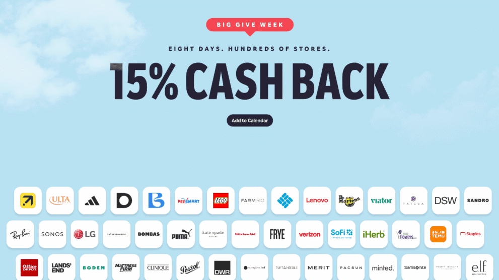 Rakuten Big Give Week 2026 — Hoàn tiền lên đến 15%